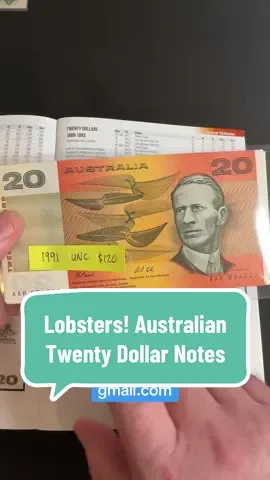 Lobsters! Australian Twenty Dollar Notes #lobsters #Aussie #nostalgia #collecting