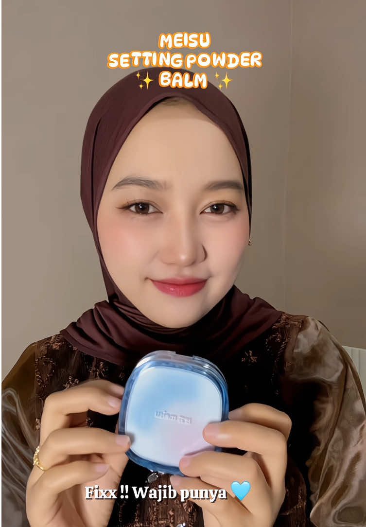 Happy banget bisa punya setting powder balm ini 🩵 #meisu #maysoo #settingpowder #settingbalm #bedaktransparan #bedakviral #viral #fyp 