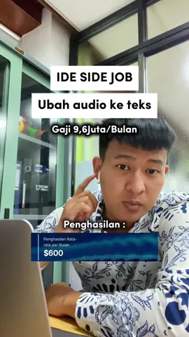 Cuma dengeri audio terus ubah ke teks dibayar 9,6juta/bulannya 🤑 Website GoTranscript lagi buka lowongan side job buat  orang Indonesia! Modal kerja cuma dengeri audio dan diubah ke teks kamu bisa ngasilin $0,8 permenit dan 9,6juta perbulannya! Kerja nya bisa dari rumah, fleksibel, dan bisa sambil santai mau tutor SIDE JOB lainnya, Cek Link di BIO aku ya #sidejob #sideincome #sidehustle #transkripsi #transcript #freelance #wfh