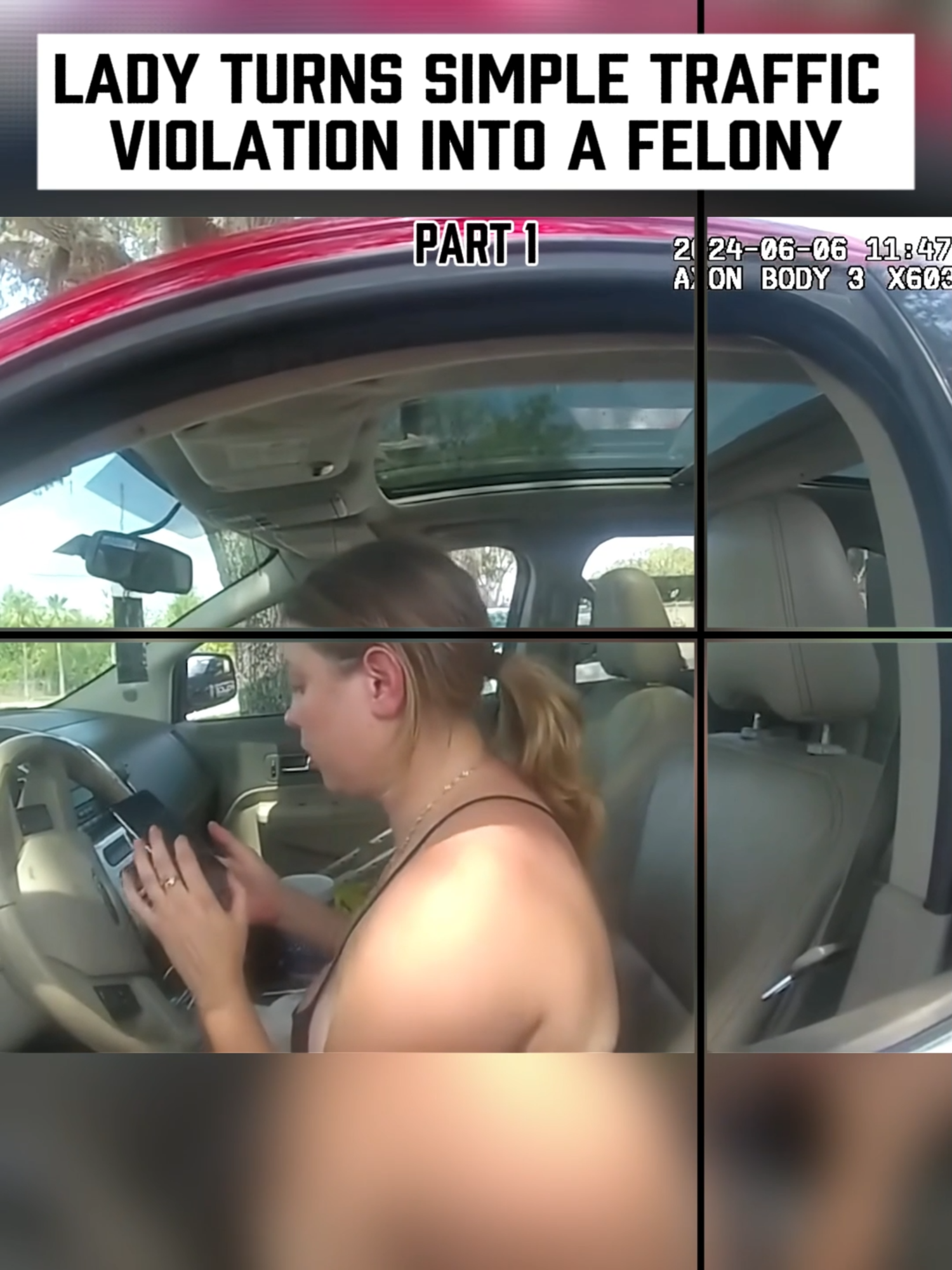 Lady Turns Simple Traffic Violation Into A Felony Part 1 #cops #copsoftiktok #policeofficer #familythings #mom #copstiktok