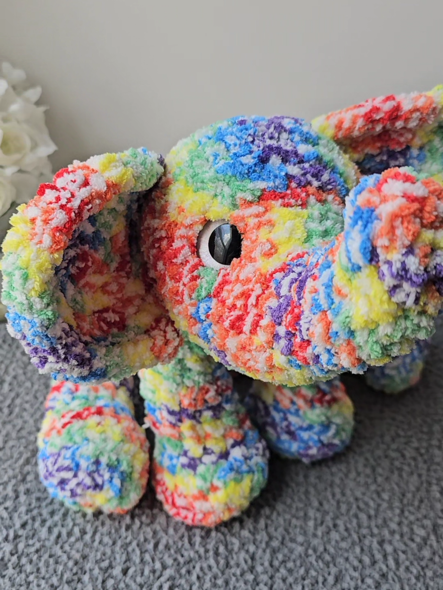 I am so in love with this elephant pattern #crochet #crochetersoftiktok #crochettiktok #crochettok #yarntok #crochetpattern #yarn #crochetplushie #plushies #elephant #crochetelephant #elephantcrochet #elephantcrochetpattern #rainbow #rainbowcrochet #rainbowelephant #rainbowelephantplush #rainbowplush #rainbowplushie 