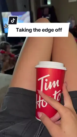 Just a little something to take the edge off… before I enter the WWE arena that is my kitchen at 7am 💪🏼👶☕️ #momfuel #TimHortonsPleaseSponsorMe #timhortons #taketheedgeoff #momtok #riseandshine #momhumour @Tim Hortons 