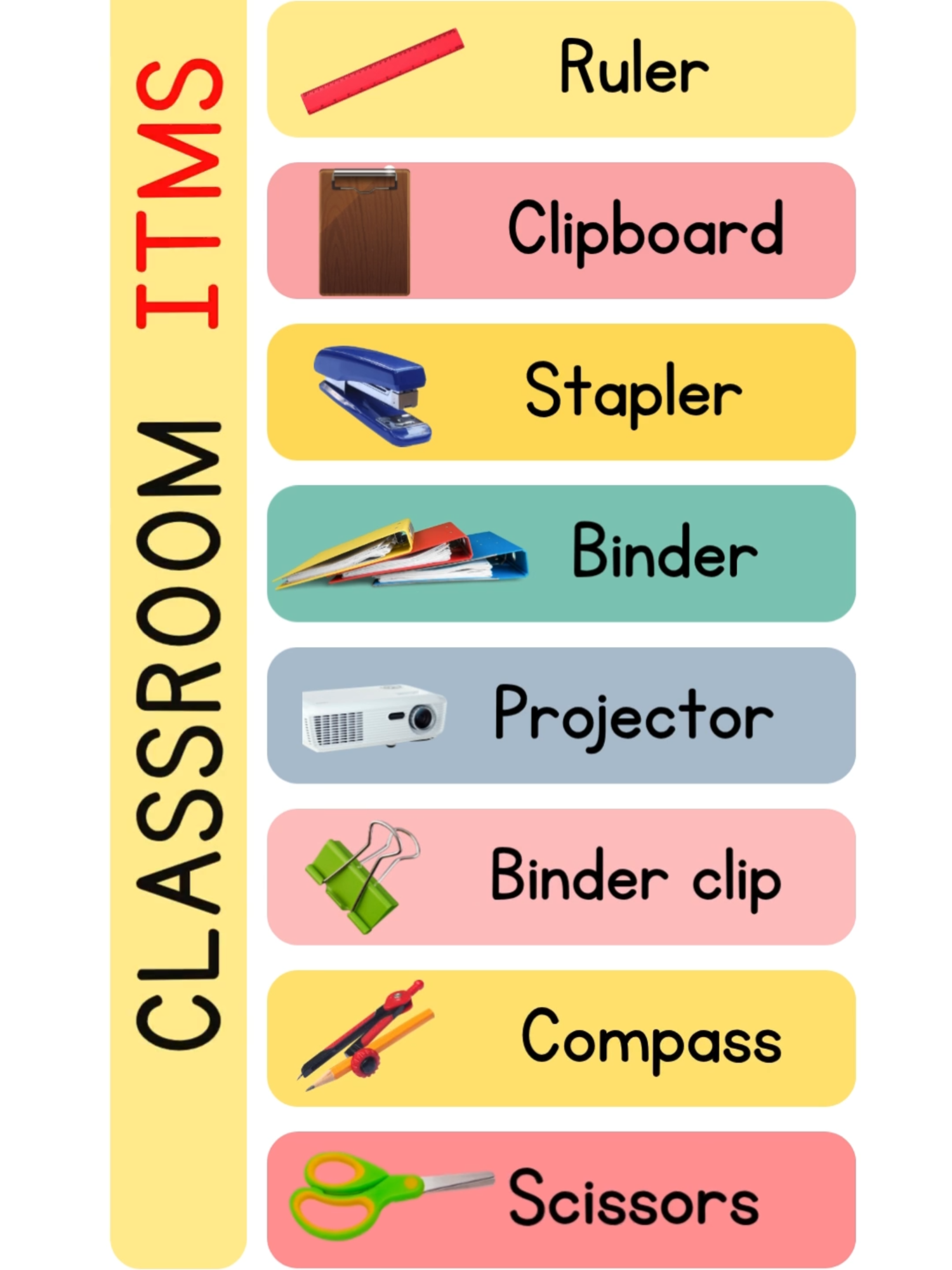 Classroom Items in English Vocabulary #learnenglish #englishvocabulary #dailyuseenglish #classroom #classitems #english #foru #foryou