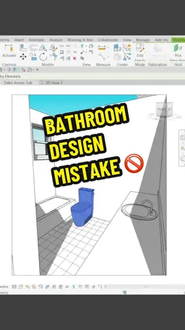 🚫 Avoid this mistake next time you design a bathroom. But that would never happen, right? #doryazararchitect #architect #architecturestudent #interiordesign #revit #autodeskrevit #bathroomdesign @Autodesk 