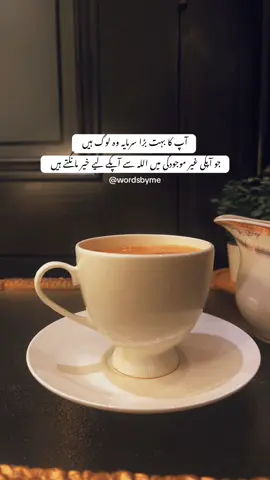 CHAI LOVERS 🍂 آپ کا بہت بڑا سرمایہ وہ لوگ ہیں جو آپکی غیر موجودگی میں اللہ سے آپکے لیے خیر مانگتے ہیں ۔ #chai #tealover #tea #aesthetic #photography #qoutes #fyp #fypage #fup #fupシ #foryou #viral 