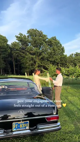 shout out to my dad for getting all the videos 🫶🏽😂 @Nikita #engagement #photoshoot #engagmentshoot #weregettingmarried #wedding #fiancé #2025bride #classiccars #oldmoney #fypシ 