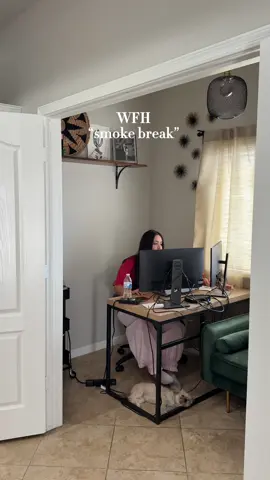 Oh how I missed my wfh routine🩷🩷 #wfhlife #corporatelife #asmr #smokebreak #funny 