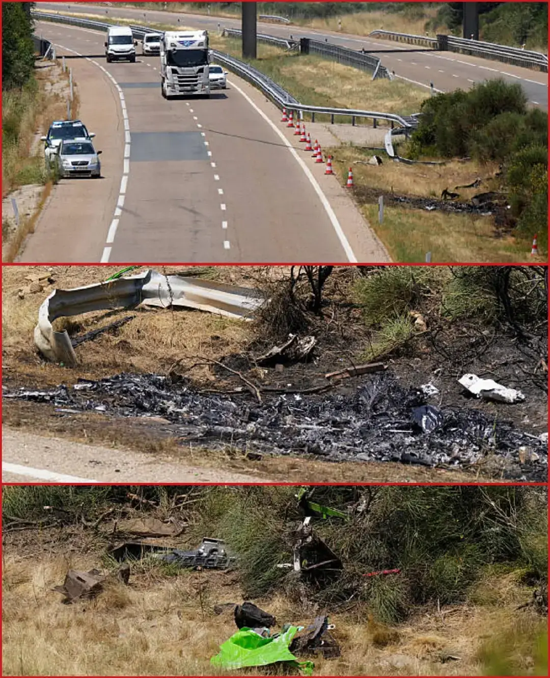 Lokasi kecelakaan Diogo Jota di jalan tol A‑52, dikenal juga sebagai Rías Baixas Highway, dekat Palacios de Sanabria, provinsi Zamora, Spanyol barat laut. Menurut laporan Guardia Civil, mobil Lamborghini yang ditumpangi Jota dan adiknya terlempar keluar jalan sekitar pukul 00:30 waktu lokal setelah sebuah ban meledak saat menyalip—mobil kemudian terbakar hebat. Kecelakaan tunggal.
