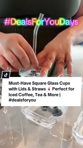 These 13oz glass cups with lids & straws are officially my new summer obsession 🌞💧 From iced coffee to fresh lemonade, they’re the cutest way to enjoy any drink. ✅ BPA-free, high-capacity, dishwasher & freezer safe ✅ Heat resistant from -20°C to 180°C, so cold brew or hot tea is covered! ✅ Comes in a set — perfect for family or entertaining. And they’re on sale right now during #dealsforyoudays 🥳 Go check it out and grab yours before this deal is gone! #foryou #foryoupage #fyp #kitchengoals #homefinds #glasscups #icedcoffee #tiktokshop #summermusthaves #kitchenessentials #drinks #squarecups #viralproducts #trendingnow #giftideas #dealsforyoudays 
