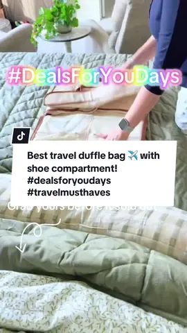 Can we talk about how perfect this travel duffle bag is? 😍 ✔️ Dedicated shoe compartment (no more dirtying your clothes!) ✔️ Fits as a carry-on personal item 🧳 ✔️ Quilted design that’s super chic & durable ✔️ Spacious interior with clever pockets for all your essentials Whether it’s a weekend getaway or a full vacation, this bag has your back. 🥰 Obsessed with how organized it keeps me, and it seriously looks so luxe for the price. #traveltips #packingessentials #airportstyle #vacationmode #weekendbag #dufflebag #travelbags #tikokshopfinds #viralproducts #travelaccessories #carryon #flightessentials #dealsforyoudays 