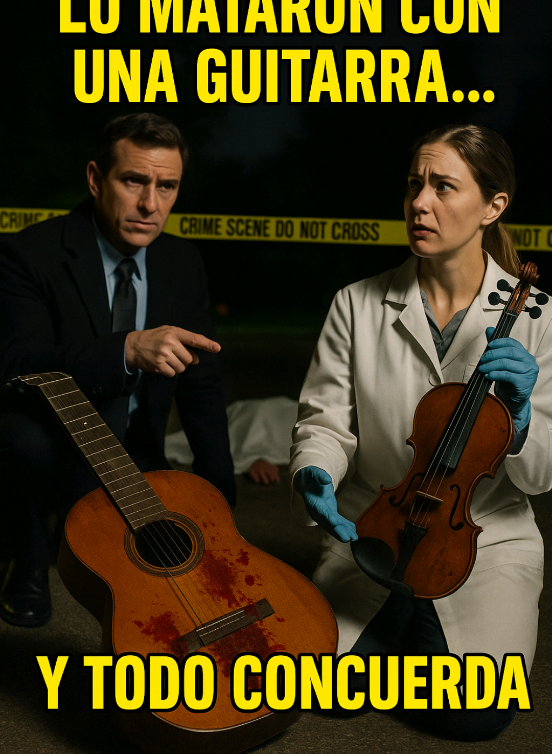 🎸🔍 ¿Asesinato o recital? Todo concuerda... 🎬 Una escena del crimen que parece un concierto... El detective no lo podía creer: le dieron con una guitarra, un bajo ¡y un violín! 😳 🎸⚰️ ¿Crimen o recital? Todo concuerda... 📌 Humor negro + misterio en 8 segundos. 🎭 ¡No vas a poder dejar de verlo! 👇Dejá tu teoría en los comentarios👇 #crime  #humornegro  #fyp #todoconcuerda🤣 #Viral #TikTokHumor #ComediaOscura  #VideosIA #IAHumor 