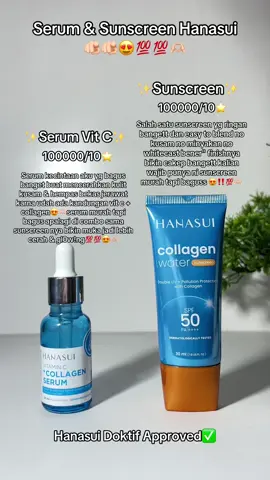 Hanasui emang ga usah diraguin lagi kualitasnya😍😍🫶🏻‼️💯💯#hanasui #hanasuiserum #hanasuisunscreencollagen #sunscreen #sunscreenviral #sunscreenreview #serum #serumviral #serumhanasui #skincareviral 
