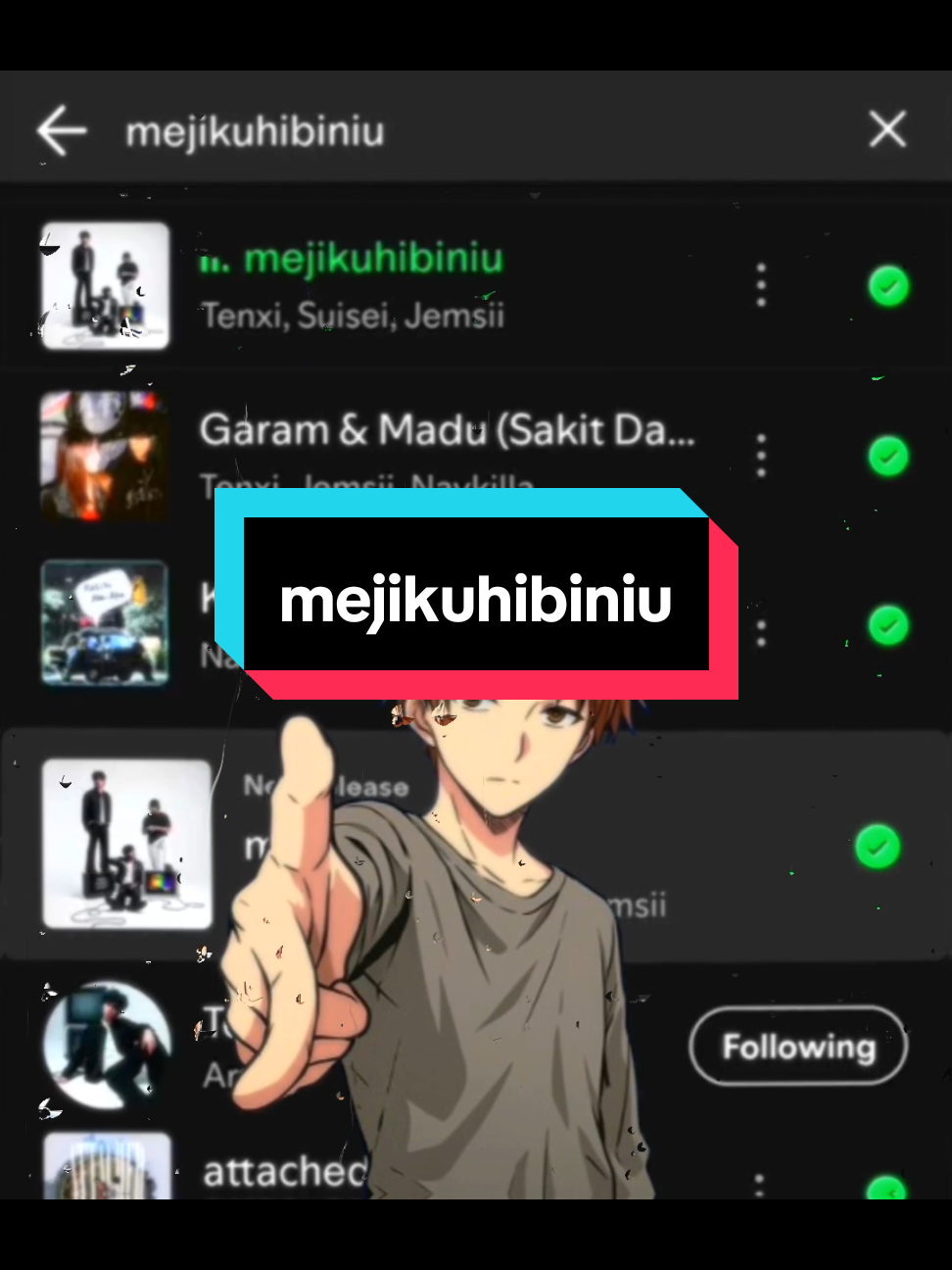 Membalas @mahoraga_999di antara kau dan a.. #mejikuhibiniu #tenxi #lyrics_songs #spotify 