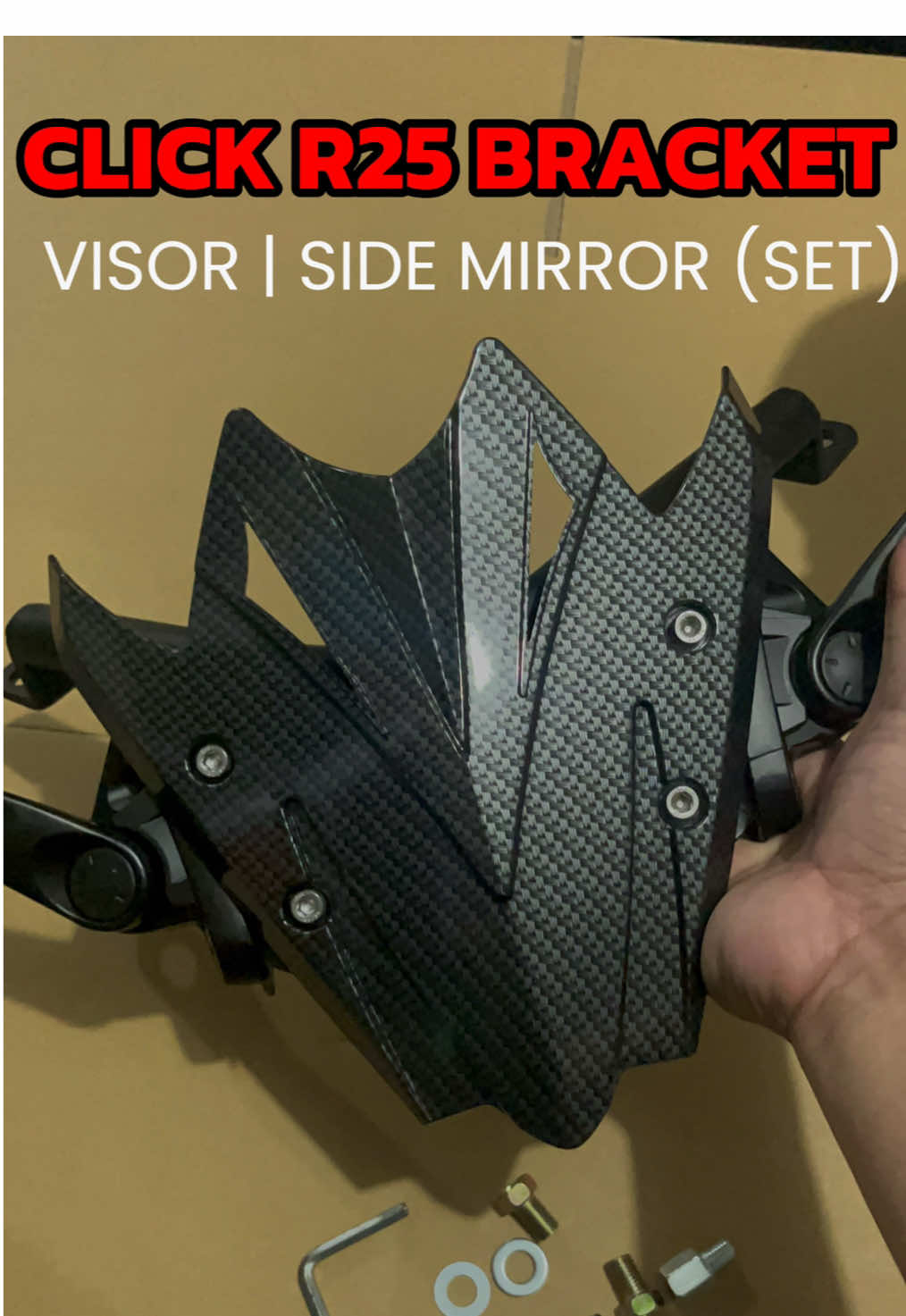 Pandagdag porma at angas sa mga honda Click User, R25 Bracket Set na plug and play! #motorcycle #r25bracket #hondaclicksidemirrorbracket #hondaclick #click125i 