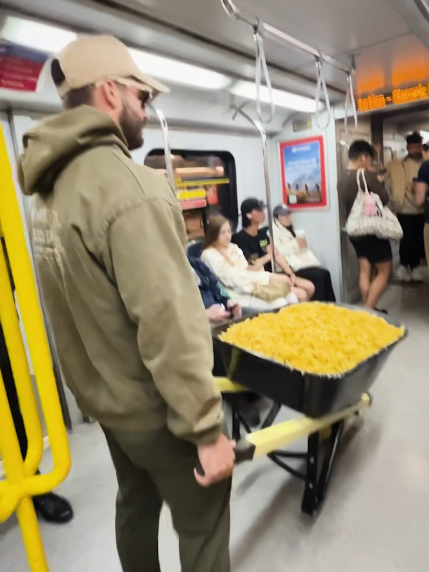 This food delivery stuff is getting out of hand 😂 Licensed by ViralHog, filmed by Alexandro Cascia  #pasta #Vancouver #skytrain