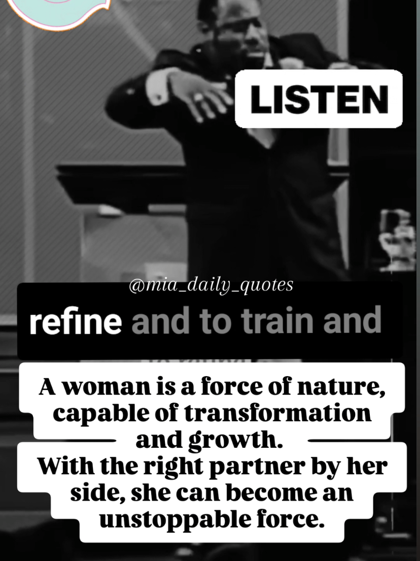 God will never give a man a finished woman! Dr. Myles Munroe teaches that developing the woman in your life is a man's job. Dr. Munroe believes God gives men raw materials for women; it's their job to develop, refine, train, educate, and improve them. #mylesmunroe #mylesmunroeteachings #mylesmunroeteachingsandquotes #mylesmunroequotes #mylesmunroemotivation 