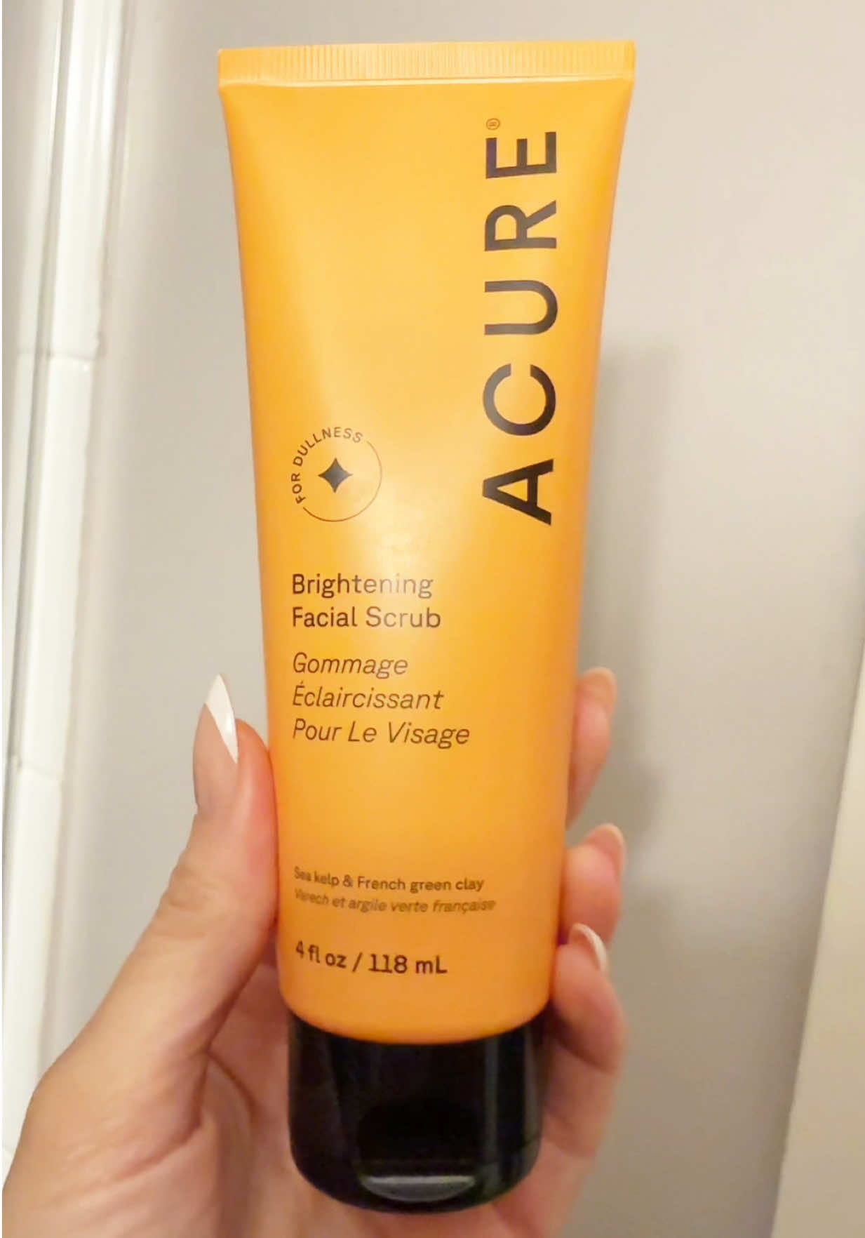 Loving how smooth and bright this makes my skin!  @Acure  #facialscrub #brighteningscrub #routhskin #texturedskin #skincare #seakelp 