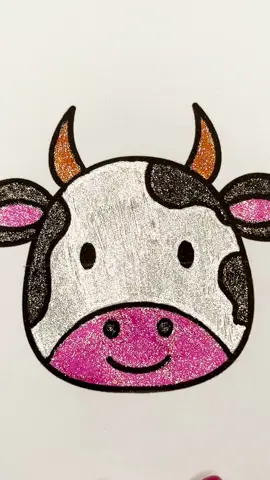 🐮 #glitterpens #glittercoloring #colouring #satisfying #relaxante 