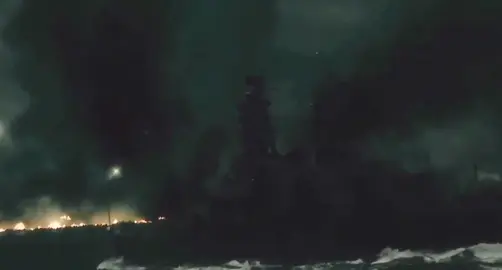 El acorazado japonés Kongō durante la Batalla del Guadalcanal.