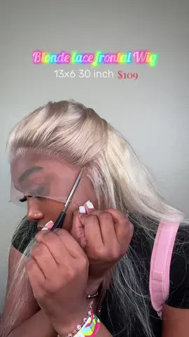 *Blonde lace frontal wig install tutorial* I’m wearing the 30 inch 13x6 Body Wave texture 💕. @Kingsup Hair Shop #tiktokwigs.  #cashni    #blondewig    #hairstylesforblackgirls    #blondewigsforblackwomen     #amazonwigs     