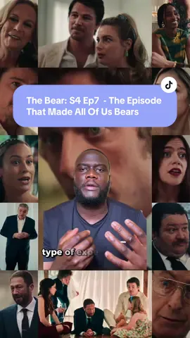 The Bear: S4 Ep7  - The Episode That Made All Of Us Bears  As soon as I saw the runtime for this episode I knew. I knew what was on the way. I knew this one would be special. Season 4 episode 7 titled Bears is the ultimate Berzato reunion.  Family reunions always make for great TV, and this episode delivered—centering around Tiffany and Frank’s wedding. Interestingly, before the wedding, several characters like Richie, Carmy, and Nat were clearly apprehensive about attending. In a way, their hesitation mirrored ours as the audience because we were anticipating another dynamic episode like “Fishes.” Instead, this episode felt like a marker or a pausing point at least in the chaos and turmoil we’ve come to associate with the Berzattos. It showed us just how much growth, love, sweetness, and joy exists within the family and within each of its individual members. Via: @disneyplusuk @FX Networks  #thebearfx #thebear #thebearseason4 #thebearseries #thebearsseason4episode7 #whattowatch 
