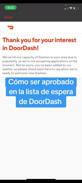 Cómo ser aprobado en la lista de espera de DoorDash #doordash #dasher #doordashwaitlist #dashwaitlist #reactivatedoordashaccount #dasher #gigapp #grubhub 