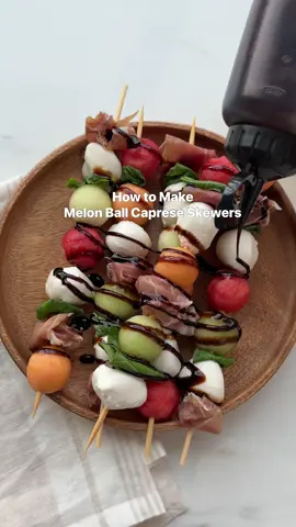 Our melon baller is the secret to summer’s easiest (and most impressive) appetizer. Skewer your favorite fruit with prosciutto, mozz, and basil and watch them disappear. #oxo #oxobetter #grilling #skewers #appetizers #summerapps #summerappetizers #grill #cookout 