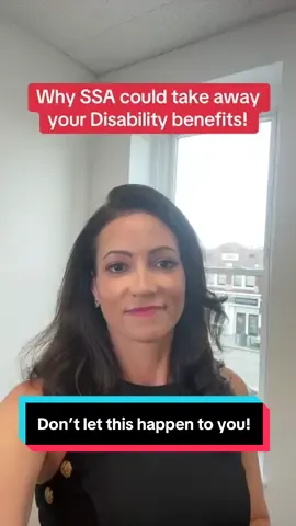 There are many reasons why SSA could take away your benefits. Don’t allow bad information or myths to make you nervous about your disability benefits. Be informed, and know that you can always call us if you have questions.  #disability #ssa #ssdi #ssi #disabilitytiktok #socialsecurity #attorney #disabilityadvocate 