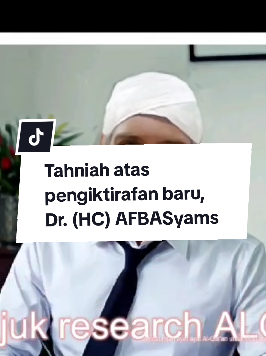 Kami memanjatkan rasa syukur dan pujian kepada Allah, atas pengiktirafan buat Dr. (HC) Ahmad Fahmi bin A. Syams #afbasyams. Pencipta ubat Turob VO-HDS ALQ 12:23, Antivirus HIV-AIDS, Turob TB, Turob ODGJ, Turob AICU (Anti candu) dan bermacam supplemen herbal dan pupuk organik hemat pemakaian. #hivaids #candu #tuberculosis #odgj #alquran #quranicresearch 
