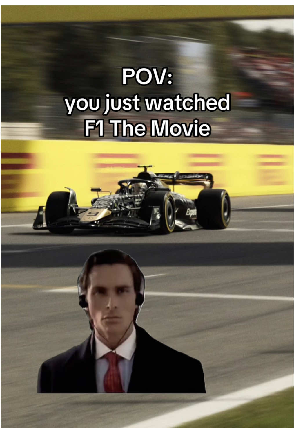 new personality unlocked 🎧🏎️ #f1 #f1movie #bradpitt #f1themovie #newmovie #movietok #filmtok #hanszimmer #f1themoviesoundtrack #americanpsychomeme #christianbalememe