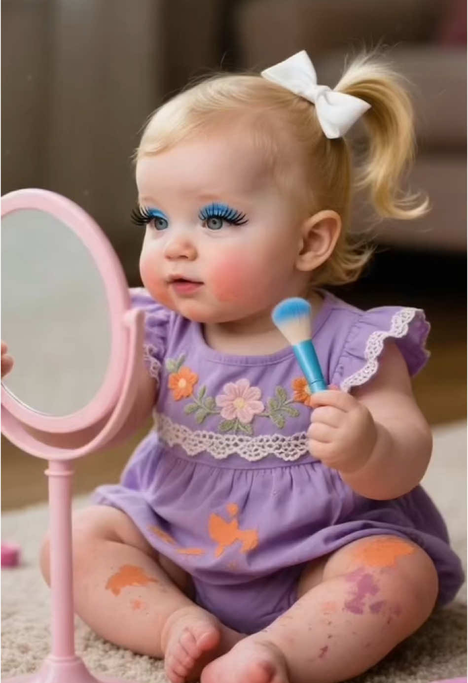 Cute baby doing makeup🥰 #cutebaby #babylove #babymakeup #beautymakeup #funnybaby #funnymoments #fyp #ai #capcutforus #capcut #capcutpioneer #whim