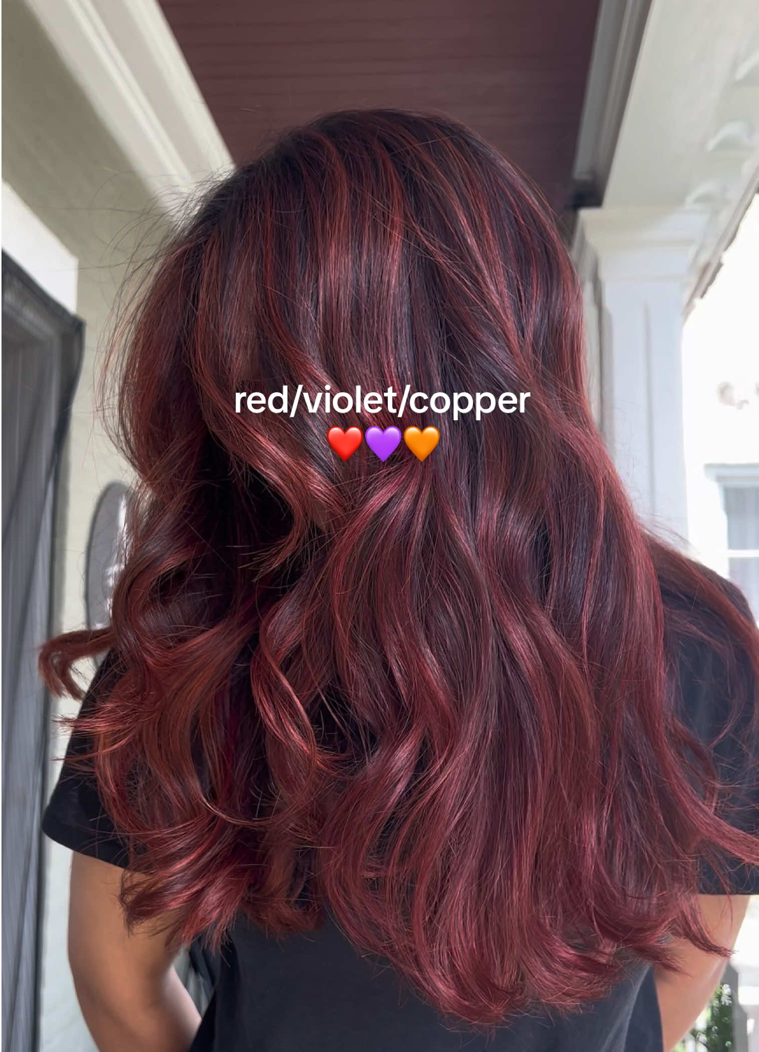 Asma 🥰 been coming to me for years and we always do copper. Switched it up this time. Next time I’m thinking full violet 😍😍😍😍 not her going somewhere else for a cut 😅😅😅😅it’s okay I fix :) @Schwarzkopf Professional #redhair #redcopper #copperhair #violethair