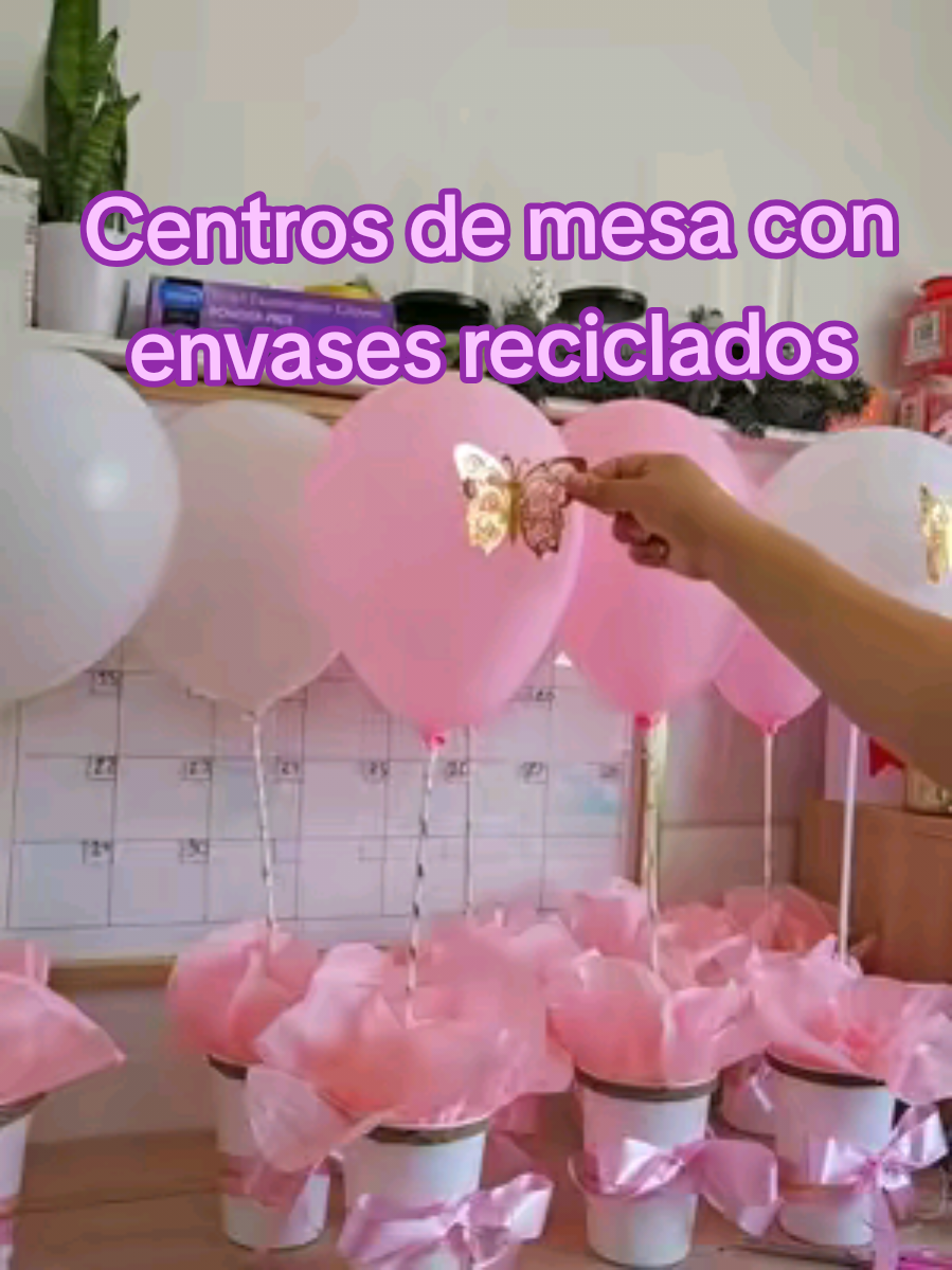 Centros de Mesa con envases reciclados! #centrodemesa #DIY #manualidades #facilyrapido #reciclajecreativo #babyshowerideas #economico #recycle 