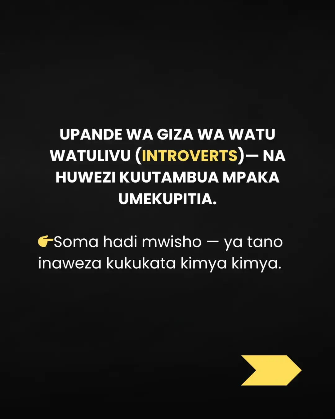 Unamjua mtu mtulivu sana? Huyu anaweza kuwa na upande wa giza unaotisha kimya kimya… 👉 Swipe hadi mwisho — ya tano ni sumu ya kihisia isiyo na sauti. Je, umewahi kumuona mtu mtulivu aliyebadilika ghafla? 👇🏽 Comment namba iliyokugusa zaidi — au mtaje mtu anayehitaji kusikia haya. Kama unathamini ukweli mgumu, motisha ya kweli, na fikra nzito — fuatilia @fikrachanya_tz kila siku. #FikraChanya #IntrovertFacts #UkweliMchungu   #DarkSideOfIntroverts #SilentPower #PsychologySwahili   #MentalHealthSwahili #MysteriousMinds #AkiliNaMoyo   #EmotionalWisdom #TikTokSwahili 