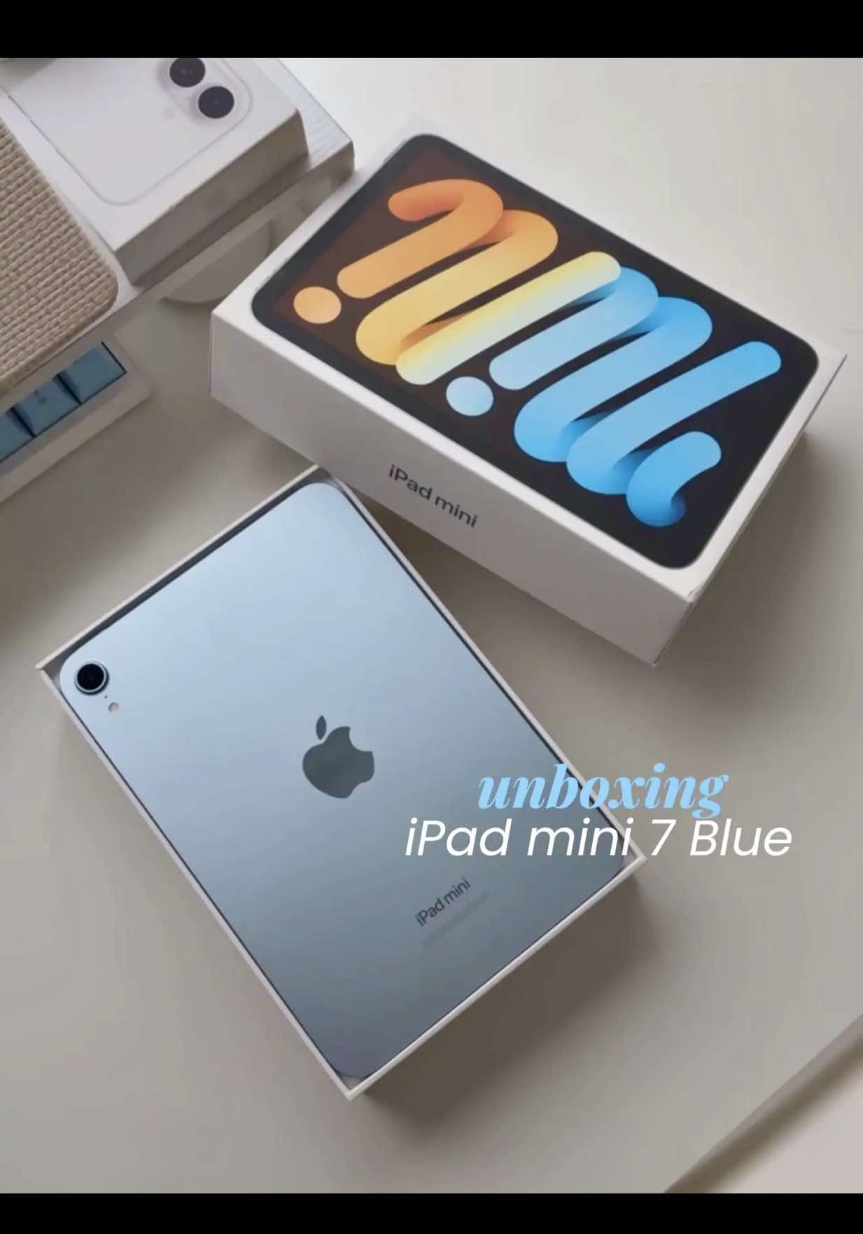 unboxing ipad mini 7 น้องไซส์จิ๋ว สีใหม่ with me 🩵🥹  ( #ipadmini #ipadmini7 #unboxing ) from case : @Nikki 🧸𐙚 ̊.  เคสที่ติดสติกเกอร์ : อยู่ใน 🔗 ตรง B!0 