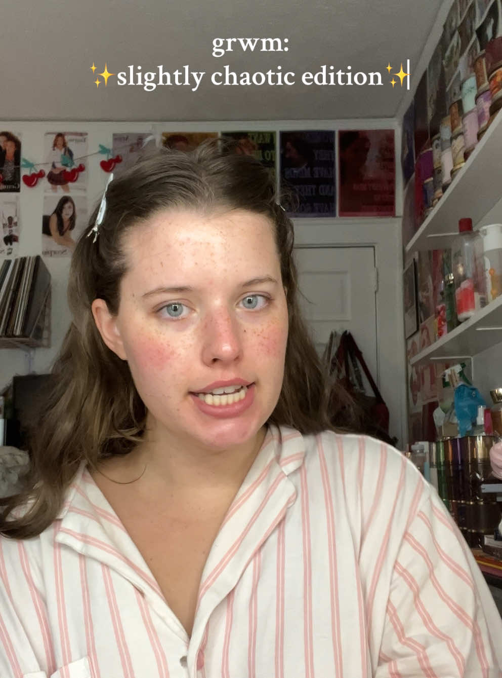 quick lil grwm that i finally got around to editing🥰 i used my phone camera instead of tik tok this time and i really like it! lmk if you have any questions💕 products used:  @EltaMD Skin Care UV clear @e.l.f. Cosmetics halo glow contour: fair/light @NYX Professional Makeup serum concealer: 02 @L.A. Girl Cosmetics pro conceal: cool pink @Saie liquid blush: baby @Rare Beauty liquid blush: happy @Maybelline NY sky high mascara NYX jumbo eye pencil: cottage cheese NYX brow glue MAYBELLINE build-a-brow @Milani Cosmetics make it last setting spray @L’Oréal Paris blurfection powder: light pink NYX buttermelt bronzer: butta cup @ColourPop Cosmetics pressed powder blush: prairie air LOREAL infallible setting mist  LA GIRL lip liner: blushing ELF glow reviver melting balm: strawberry shortcake  #makeup #grwm #fungrwm #chaoticgrwm #relatable #everydaymakeup #glowymakeup #fullface #makeuptutorial #makeuplook #pinkmakeup #girly 