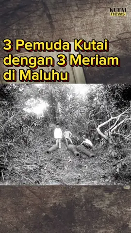 Sebuah foto menunjukkan 3 pria bersama dengan 3 buah meriam di Kawasan Maluhu, Tenggarong, sekira tahun 1940.  #kerajaankutai #mahakam #meriam #kutai #rajakutai #tenggarong #maluhu #kesultanan #kutai 