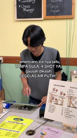 Minuman para jantan😹 #gilatakmasuklogika #americano #coffeeshop #baristalife 