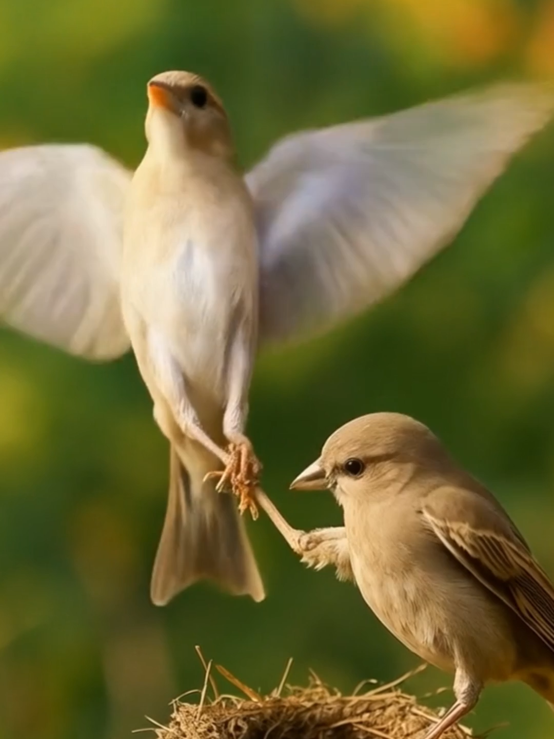 Sparrow Wont Let Go Her Partner 😂 Don't interrupt! #AngryBird #FunnyAnimals #BabyBird #Tantrum #Cute #BirdsOfTikTok #PrimitiveBirds #fyp
