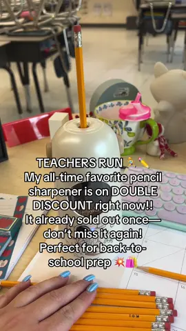 I’m not even being dramatic—this is hands down the BEST pencil sharpener I’ve ever used as a teacher 😭✏️ It’s fast, quiet, and actually lasts. Right now it’s on double discount, and I’m telling you… it already sold out once! If you’re stocking up for back-to-school, GRAB IT before it’s gone again. You’ll thank yourself when you’re not replacing sharpeners mid-year 🙃 📚 Perfect for classrooms, home setups, or even gifting to your teacher bestie 💛 🛒 Linked below in my TikTok shop! #teachersoftiktok #teacherlife #backtoschoolshopping #classroommusthaves #amazonfinds #teacherfinds #teachertok #primaryteacher #teacherfavorites #thirdgradeteacher #teachertips #pencilsharpener #teacherwishlist #elementaryteacher #teacherhack #teachersofinstagram #classroomtools #teachingsupplies