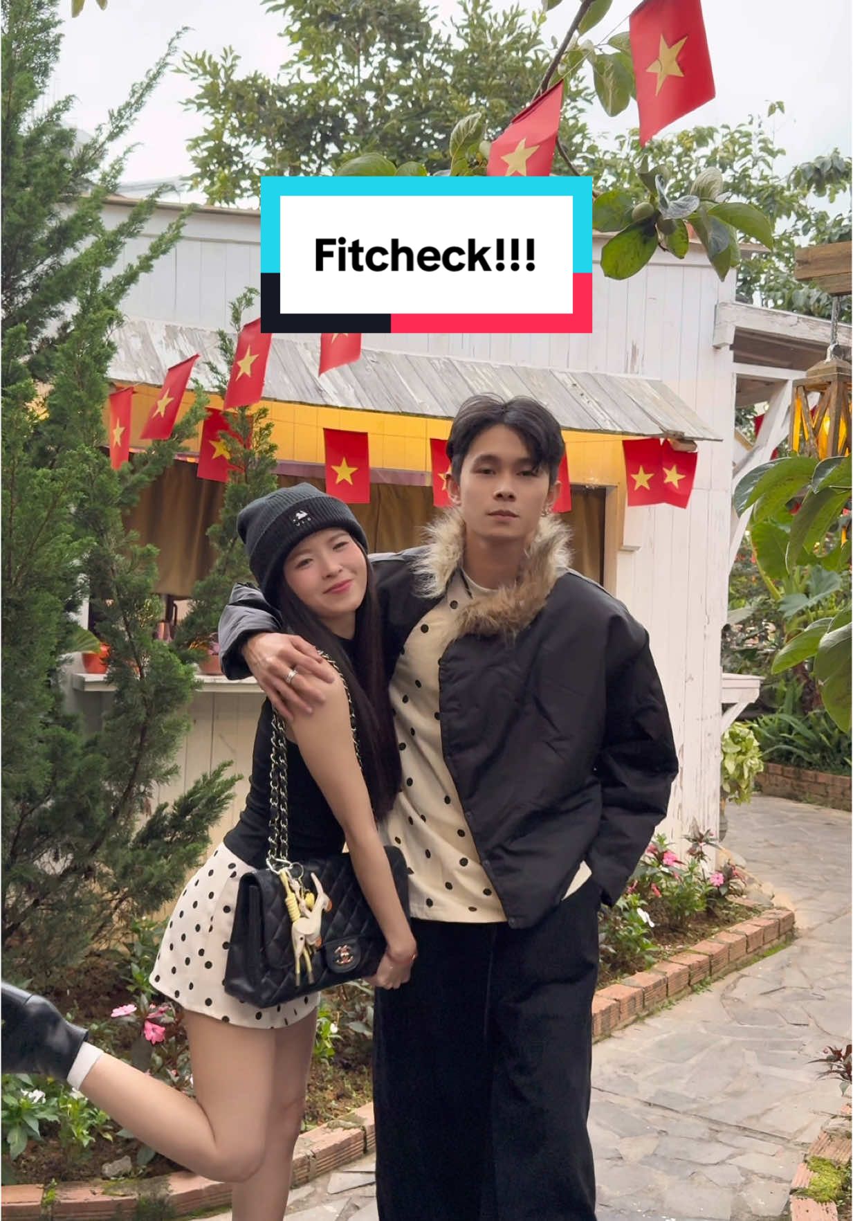 Chấm bi cúp bồ cho mí bà nè ✌🏽✌🏽 #couplevibe #phoidoxinh #outfit #fitcheck 