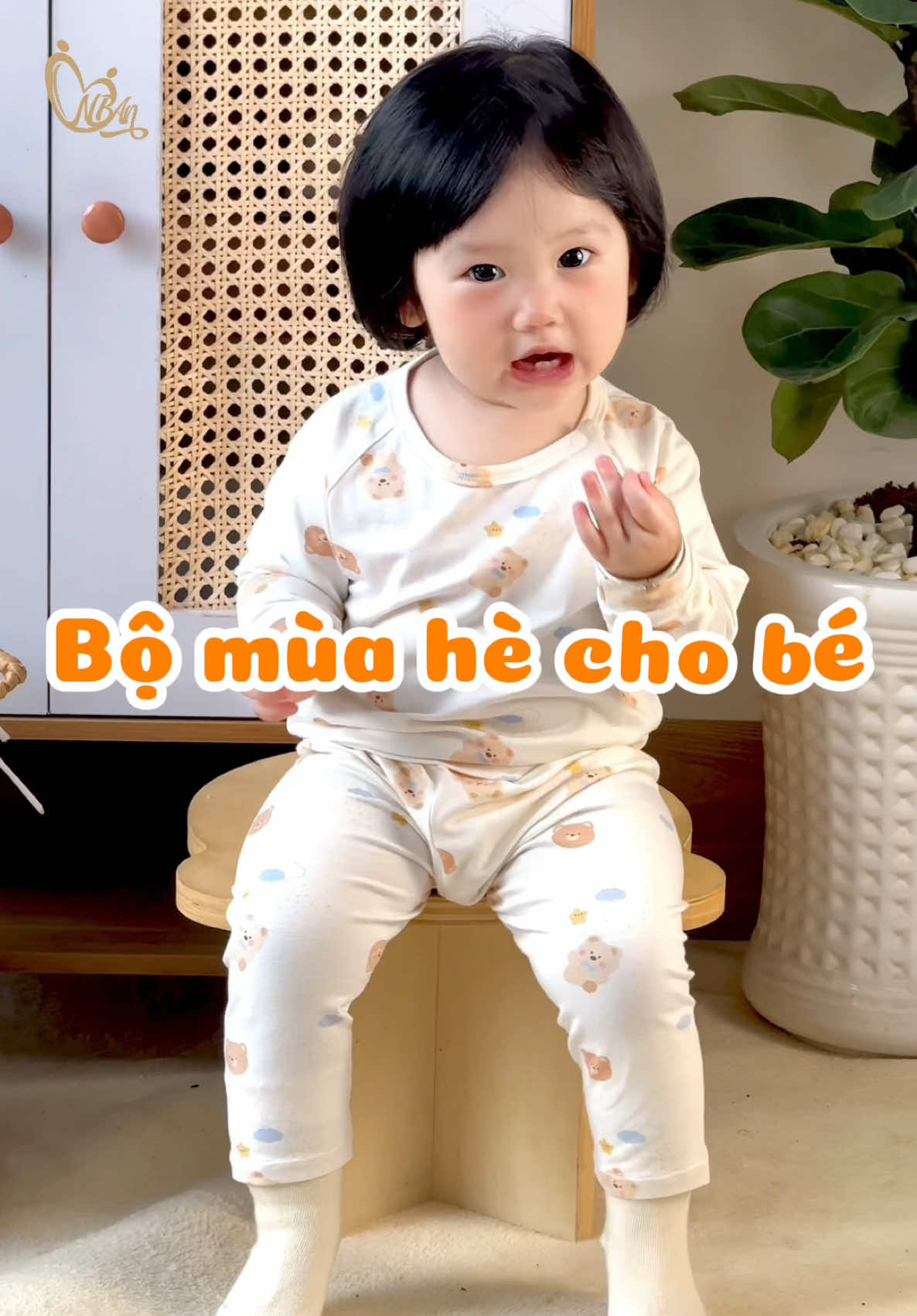 Bộ mặc nhà mềm mát cho bé🍑 Chất liệu rayon mềm mát, mỏng nhẹ thoải mái cả ngày #ngocbaoankids #dochobe #quanaochobe #bohechobe #sosinh 