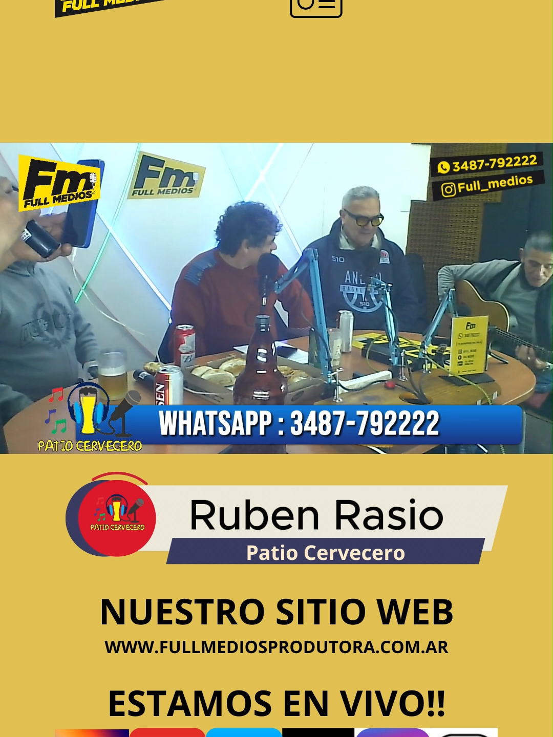 El lunes 30 de junio nos visitó Rubén Rasio 🎤, un artista local que nos conquistó con su voz única y esa forma tan especial de interpretar el tanguito 🎶💙. ¡Recordá! ✅ Patio Cervecero te espera todos los lunes de 22 a 00 hs 🍻, en la pantalla de Full Medios 📺