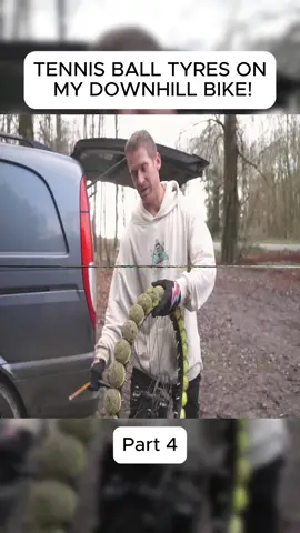 TENNIS BALL TYRES ON MY DOWNHILL BIKE! Part 4#fyp #bike #exoskeleton 