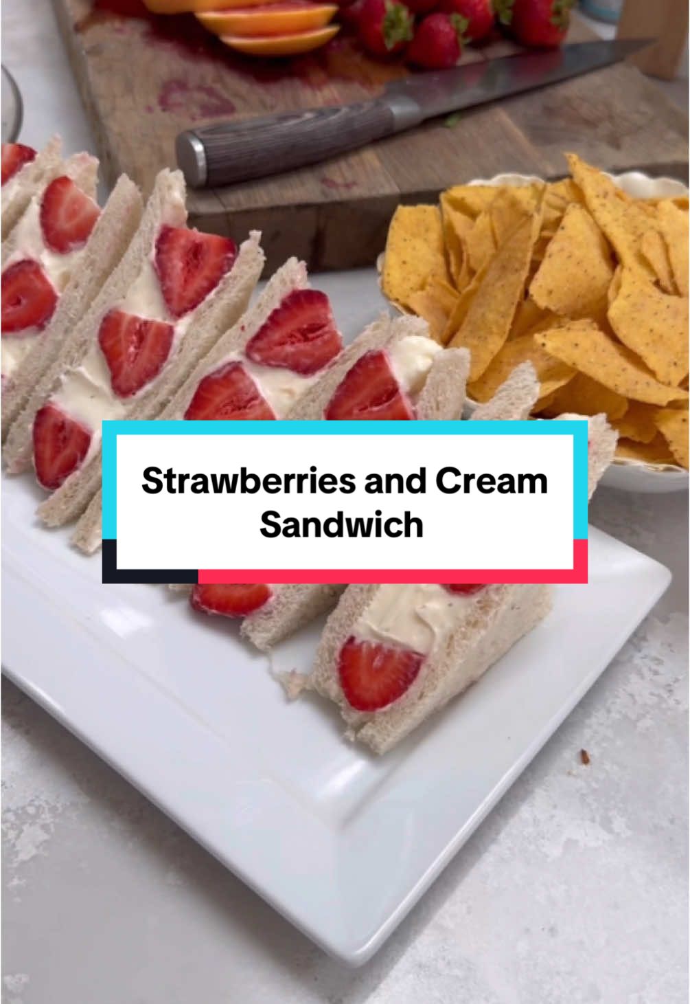 This is one of those sandwiches which is SO much better homemade  #strawberrysandwich #strawberriesandcream 
