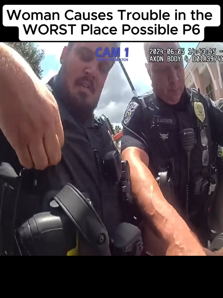 Woman Causes Trouble in the WORST Place Possible#fyp #cops #police