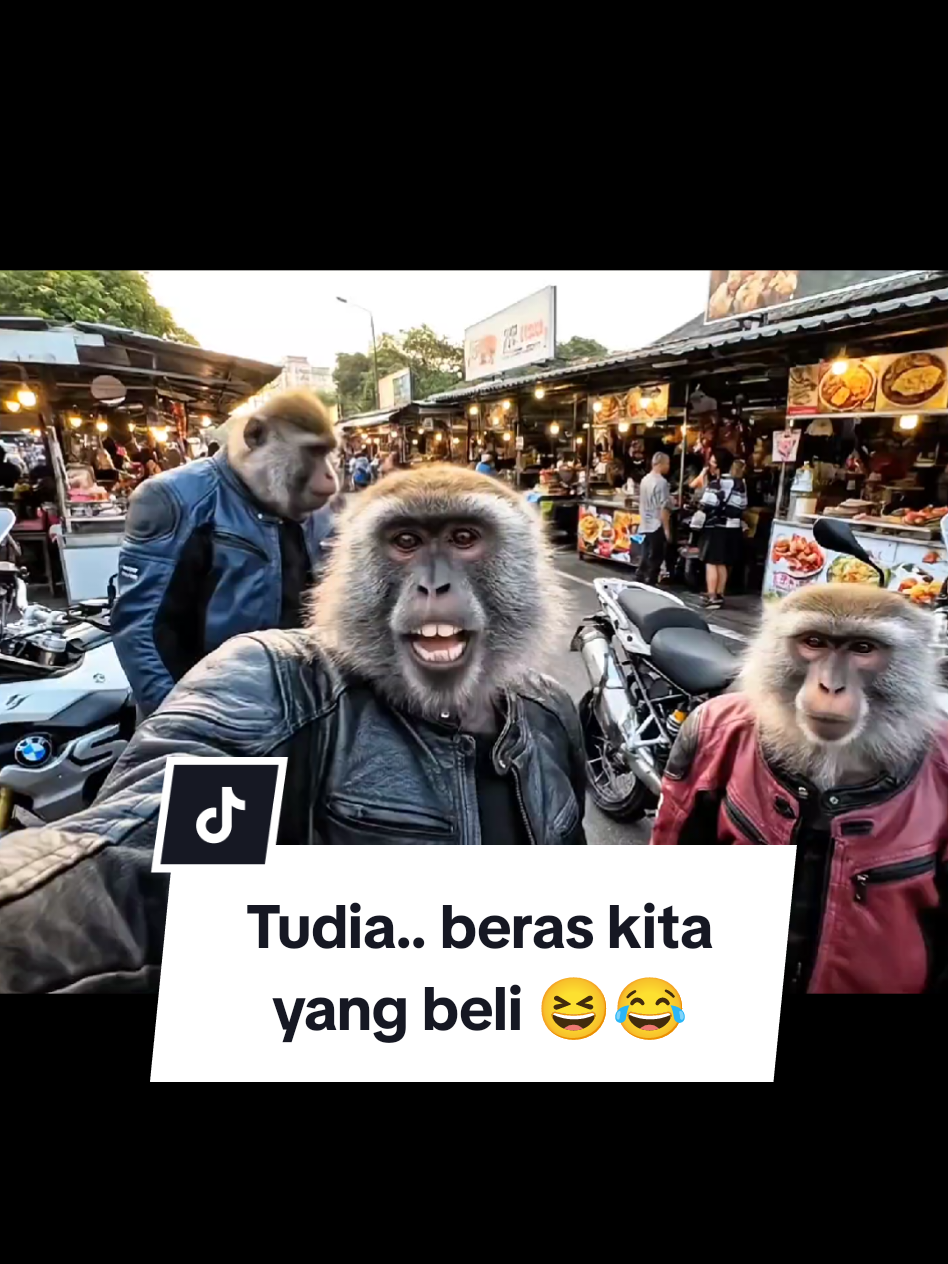 Laung slogan 'Beras Kita Yang Beli' bukan main lagi depa ni #kisahAbgJon #AbgJonRider #monkeyrider #nyetRider #monyet #lawak #funnytiktok #rider #fypシ゚viral #ai 