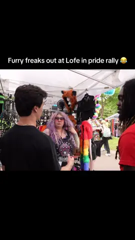 Furry freaks out at Lofe in pride rally 😂 — — (yt channel: Lofe) — — #prank #pranks #foryou #youtube #prankvideo #lofe #fyp 