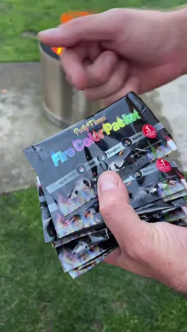 These fire color changing packets are so neat!  #firecolorpacket  #firecolors  #firepit  #campfire  #backyardfires 
