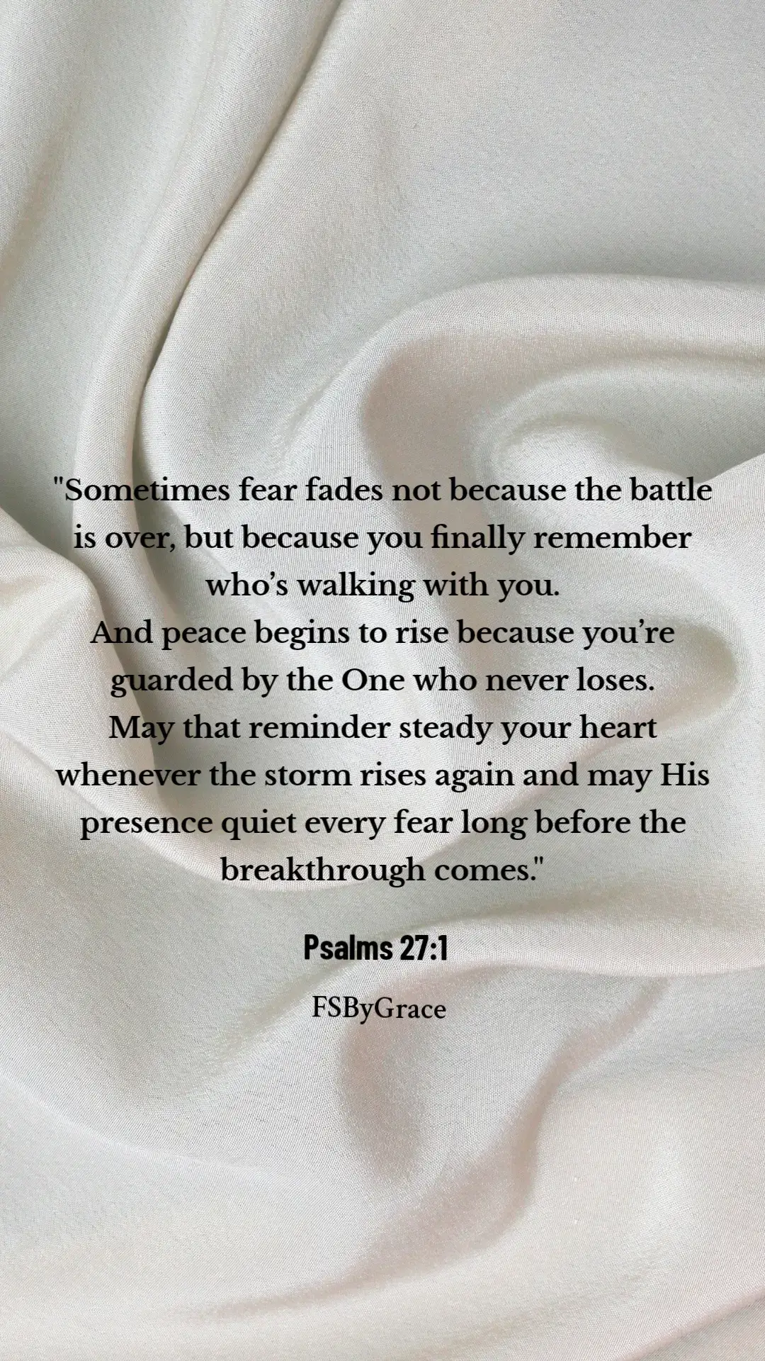 Fear often grips us the hardest not when the problem is biggest but when we feel most alone. The enemy knows he can’t always defeat you with the battle, so he tries to defeat you with isolation. Whispers like: “You’re on your own. No one sees you. Even God is silent.” But something powerful happens when your heart remembers: 💡You’re not walking through this storm alone, you’re walking with the One who: -Parts seas without a boat -Brings light to the deepest night -Speaks and the winds still obey 💡 So the fear doesn’t leave because the situation changed. It fades because your focus changed. You stopped staring at the storm… and started seeing your Savior again. You may not have all the answers but you are not abandoned. The lord is your light  #foryoupage #fyp #FSByGrace #EncouragementPost #psalms27v1 